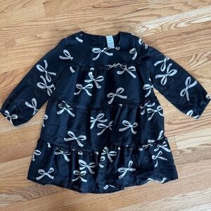 Carter's Chiffon Dress with Cream Bow Accents